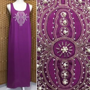 MICHAEL Michael Kors Beaded Maxi Dress Sz XL EUC